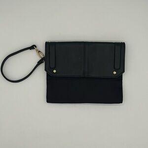 STEVE MADDEN Black Nylon & Leather  Wristlet Bag, Purse, Cosmetic Bag